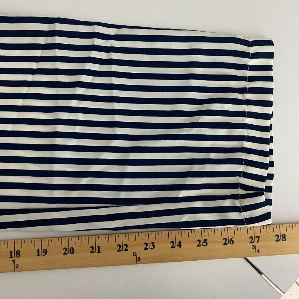 Lauren Ralph Lauren Pull On Ankle Pants Sz XL Navy Blue White Stripe Drawstring - Picture 8 of 9